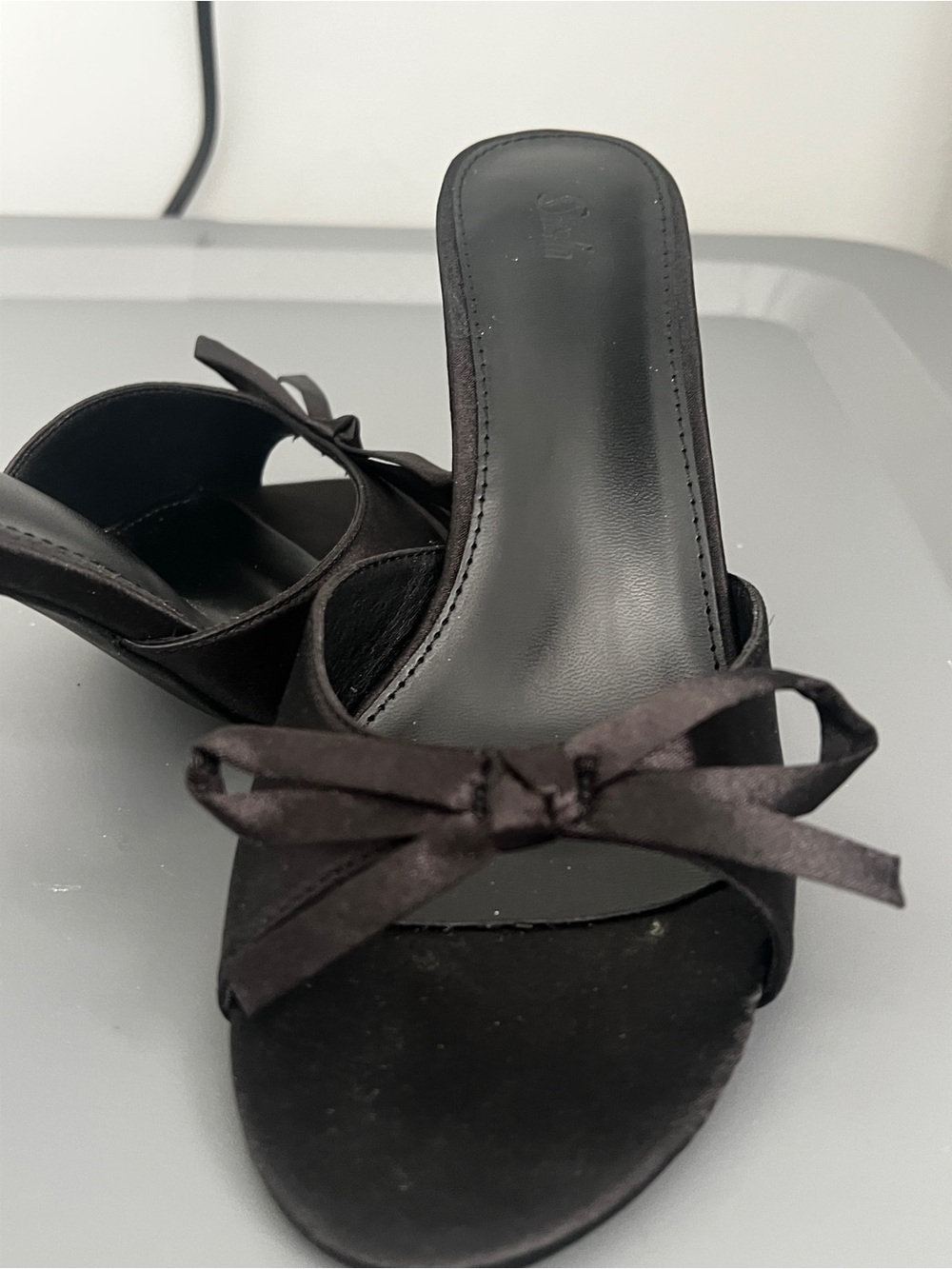 SHEIN Black Bow-Accent Kitten Heel Mules - Picture 3 of 4